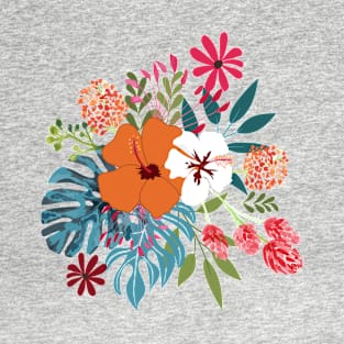 Tropical hibiscus jungle foliage T-Shirt